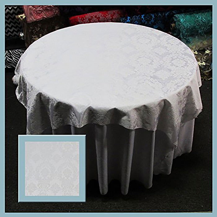 Round Tablecloth  Damask Flocking Taffeta 108'' Round - New Star Fabrics
