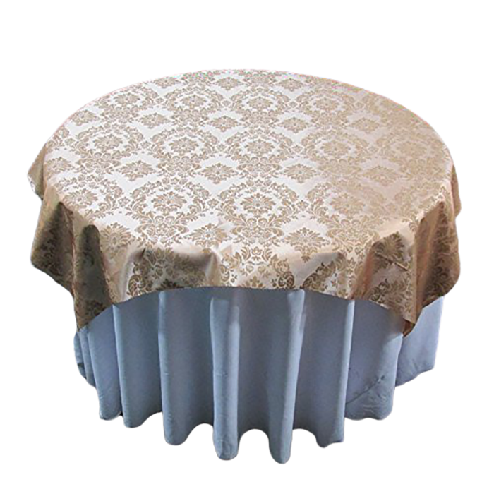 Round Tablecloth  Damask Flocking Taffeta 108'' Round - New Star Fabrics