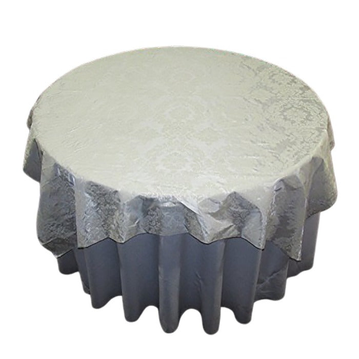 Round Tablecloth  Damask Flocking Taffeta 108'' Round - New Star Fabrics
