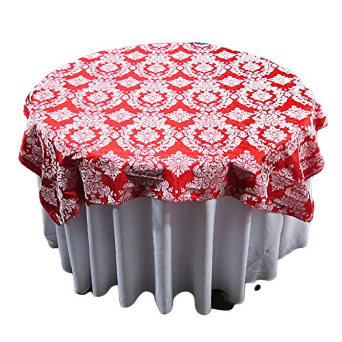 Round Tablecloth  Damask Flocking Taffeta 108'' Round - New Star Fabrics