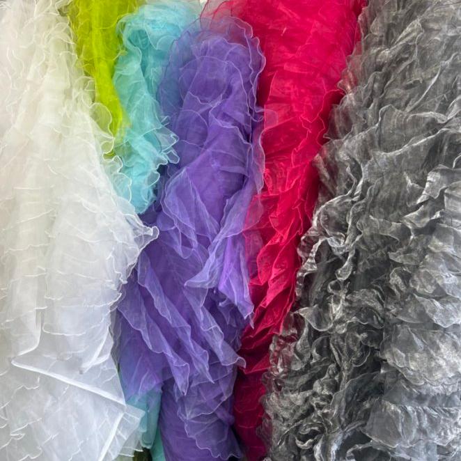 Organza Ruffle Ruffle Organza Fabric by the Yard – Voluminous, Sheer & Elegant for Ba ...