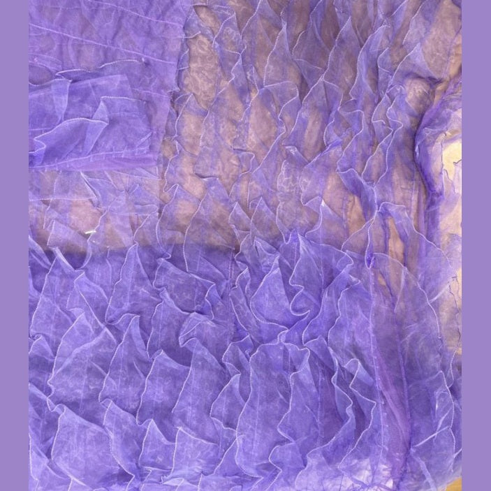 Ruffle Organza Fabric with Mesh  by the yard - New Star Fabrics