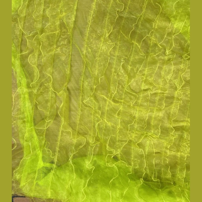 Ruffle Organza Fabric with Mesh  by the yard - New Star Fabrics