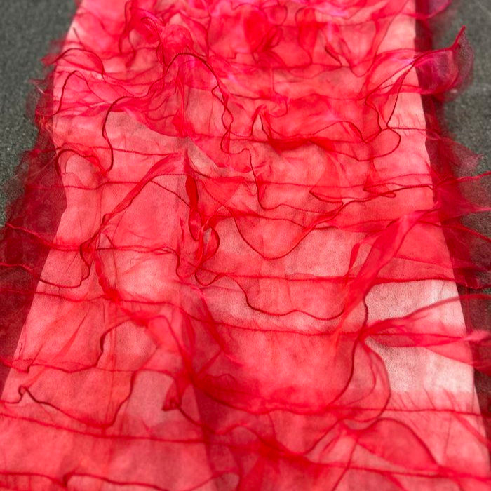 Ruffle Organza Fabric with Mesh  by the yard - New Star Fabrics