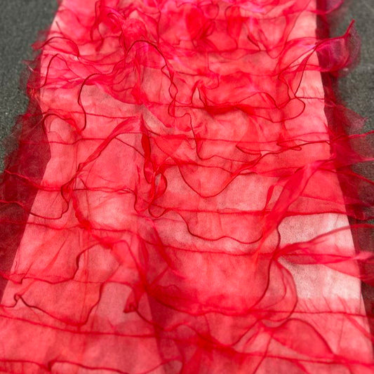 Ruffle Organza Fabric with Mesh  by the yard - New Star Fabrics
