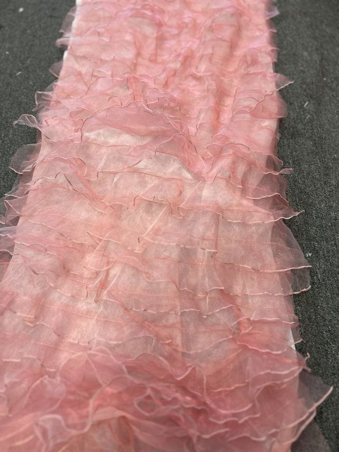 Ruffle Organza Fabric with Mesh  by the yard - New Star Fabrics