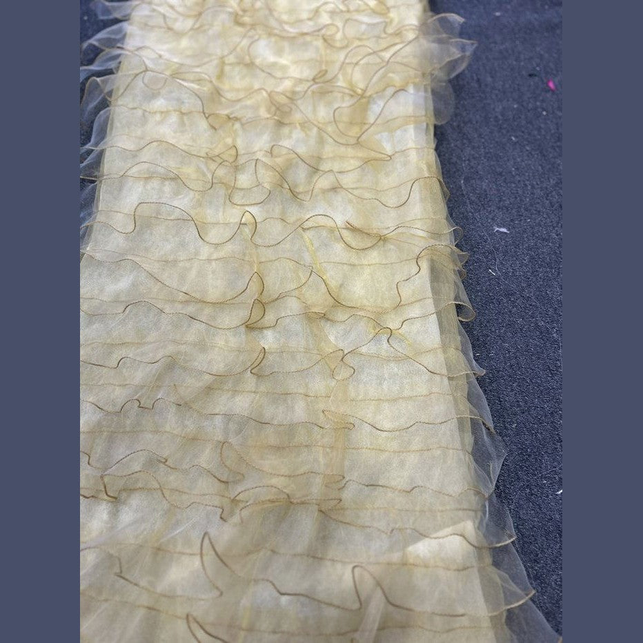 Organza Ruffle Ruffle Organza Fabric by the Yard – Voluminous, Sheer & Elegant for Ba ...