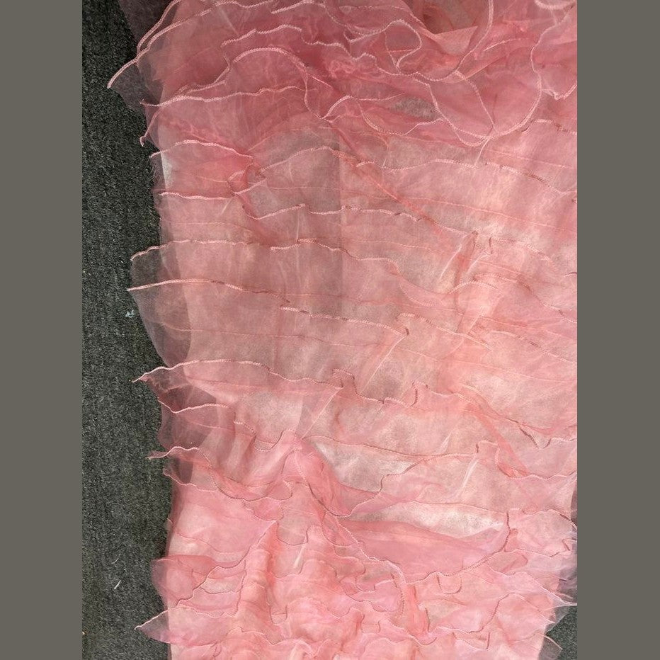 Ruffle Organza Fabric with Mesh  by the yard - New Star Fabrics