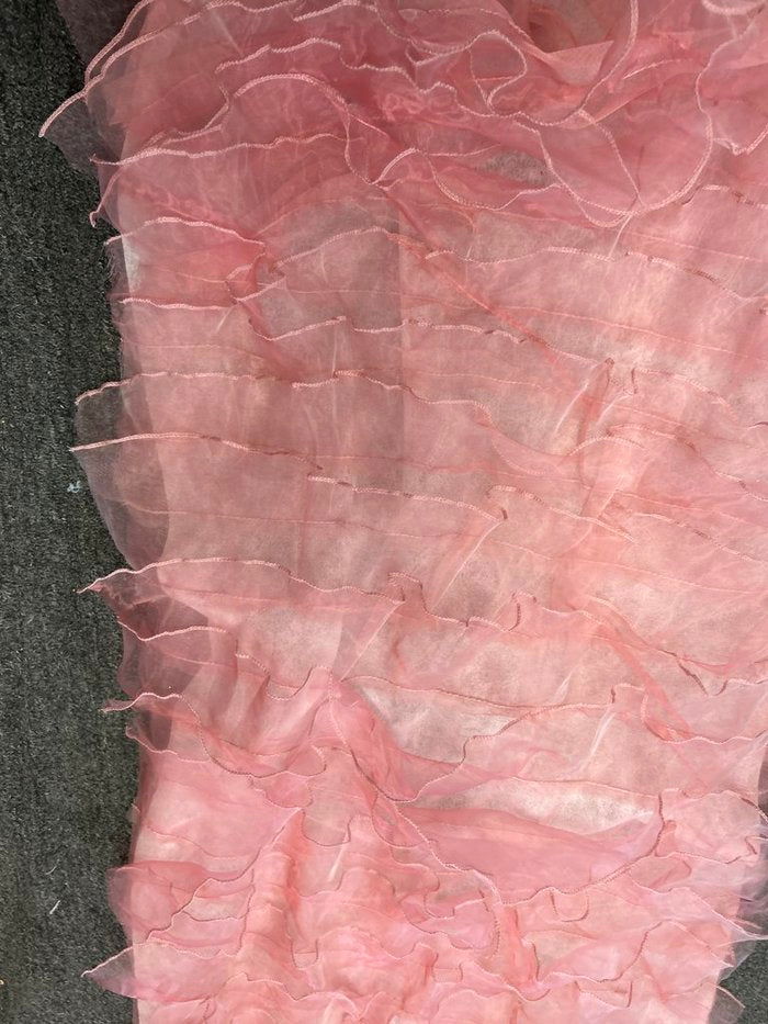Ruffle Organza Fabric with Mesh  by the yard - New Star Fabrics
