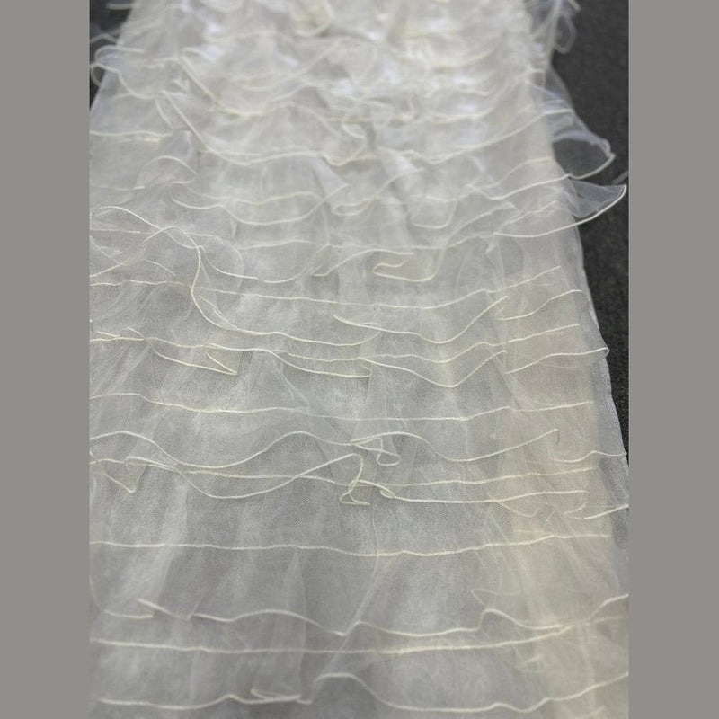 Organza Ruffle Ruffle Organza Fabric by the Yard – Voluminous, Sheer & Elegant for Ba ...