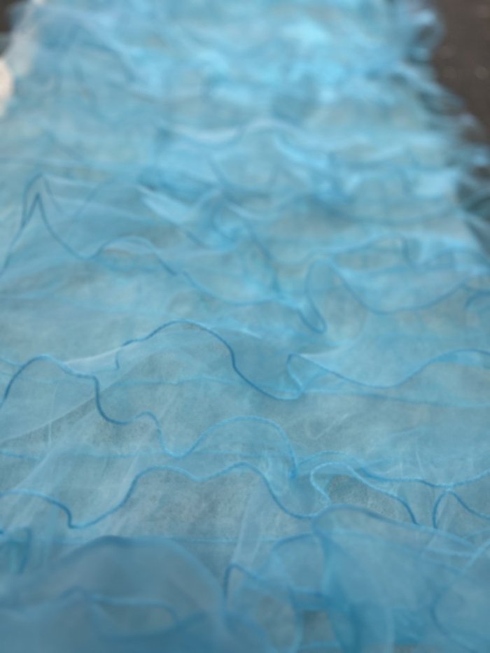 Ruffle Organza Fabric with Mesh  by the yard - New Star Fabrics