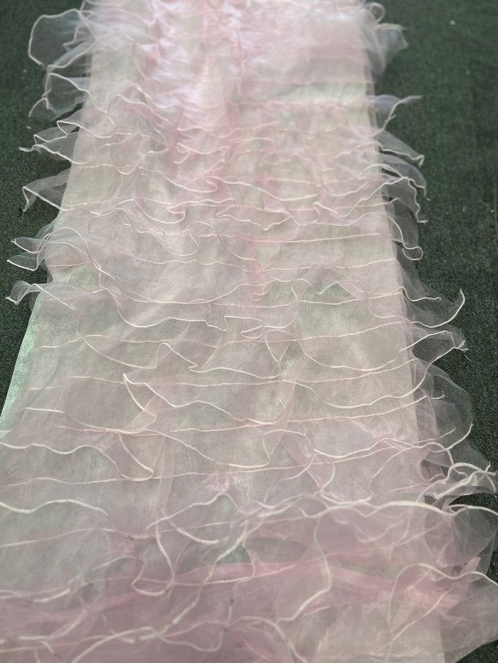 Ruffle Organza Fabric with Mesh  by the yard - New Star Fabrics