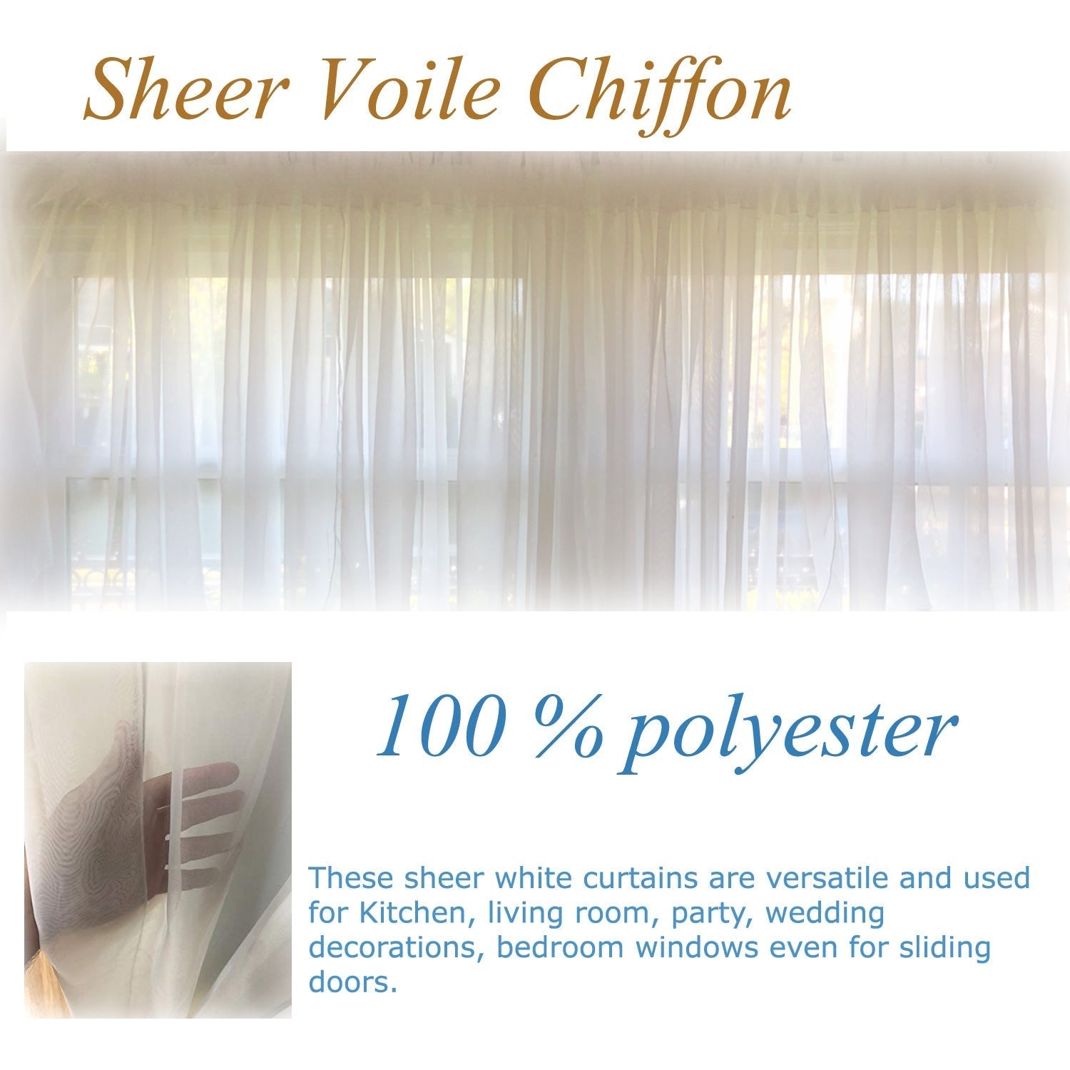 Sheer Voile Chiffon Curtain 115 W x 40 L - New Star Fabrics