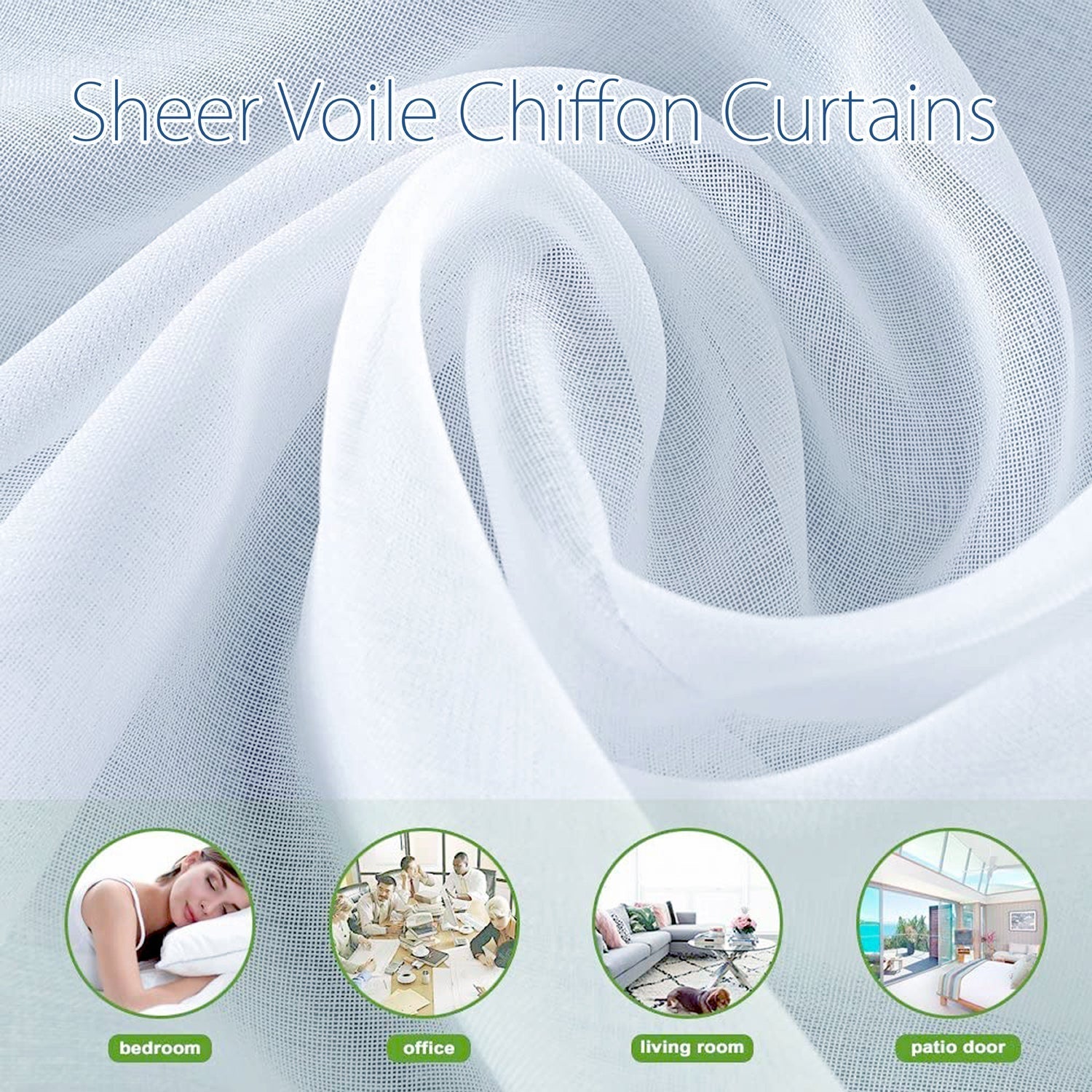Sheer Voile Chiffon Curtain 115 W x 40 L - New Star Fabrics
