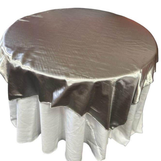 Silver Table Overlay Satin 58 X 58 Inches - New Star Fabrics