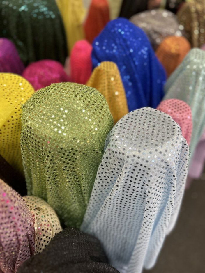 Small Dot Confetti Sequin Fabric - 45" Wide - Sold by the Yard - New Star Fabrics