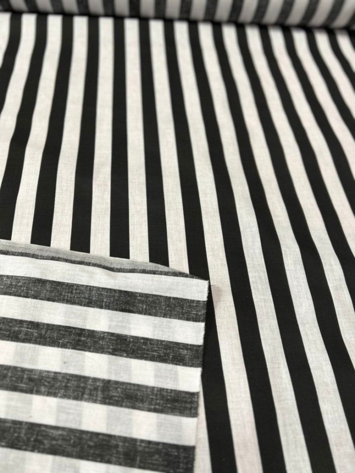 Stripe Print Poly Cotton 1 inch Fabric 60 Inches Wide - New Star Fabrics