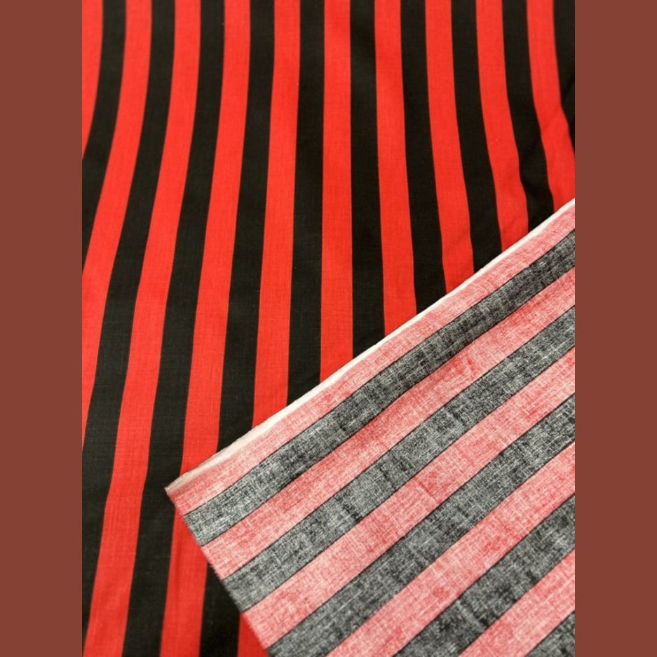 Stripe Print Poly Cotton 1 inch Fabric 60 Inches Wide - New Star Fabrics