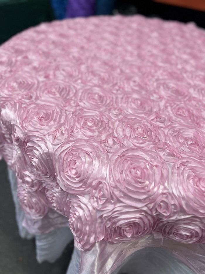 Table Overlay Rose Satin - 55 X 55 inches Square - New Star Fabrics