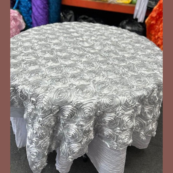 Table Overlay Rose Satin - 55 X 55 inches Square - New Star Fabrics