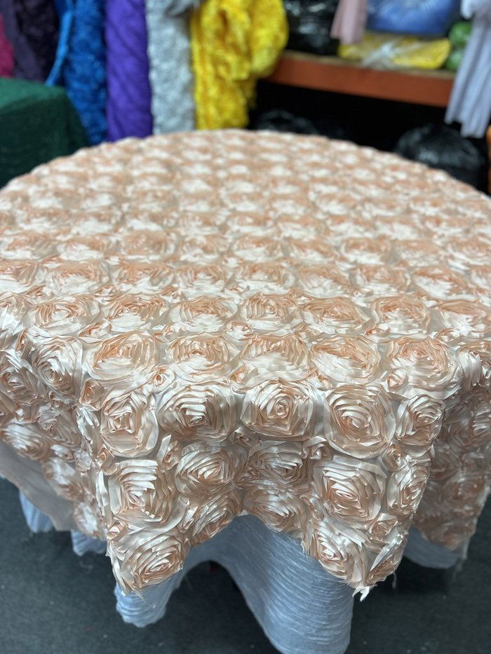 Table Overlay Rose Satin - 55 X 55 inches Square - New Star Fabrics