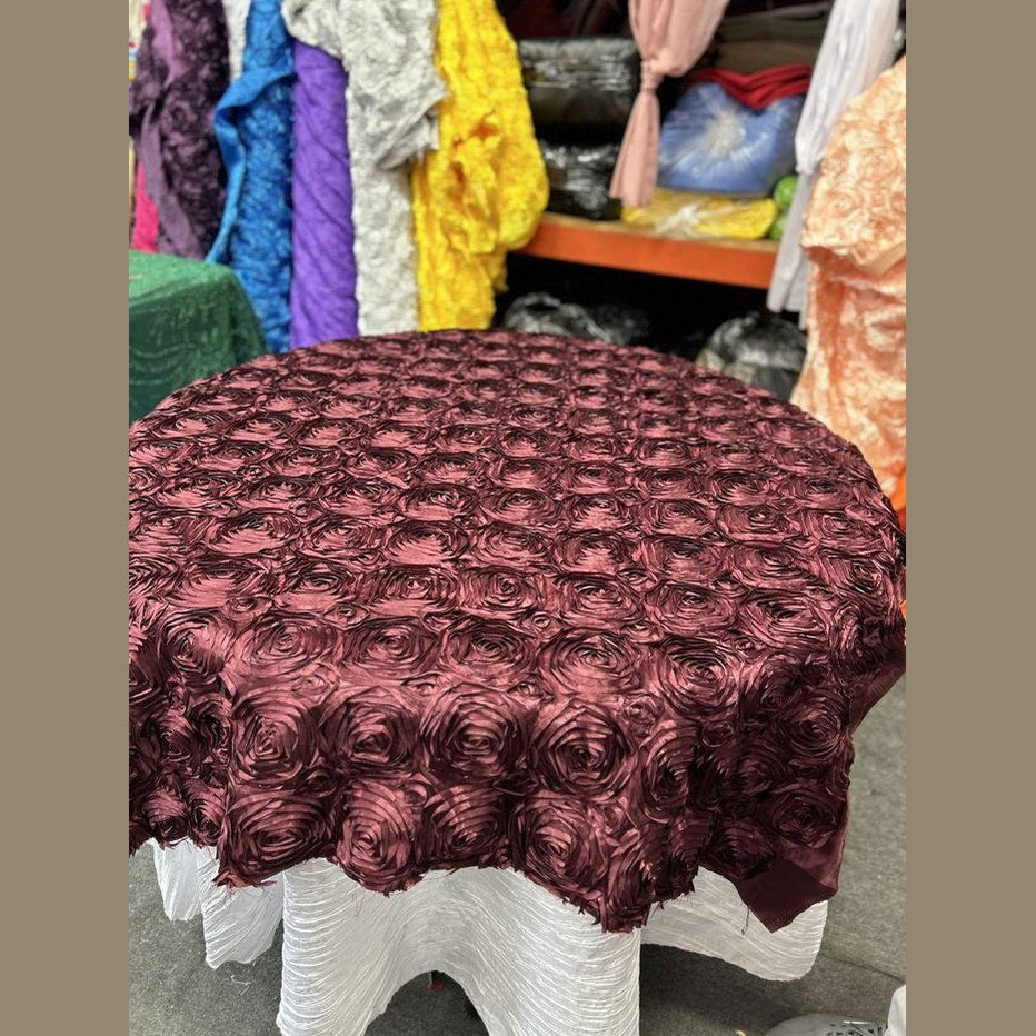 Table Overlay Rose Satin - 55 X 55 inches Square - New Star Fabrics