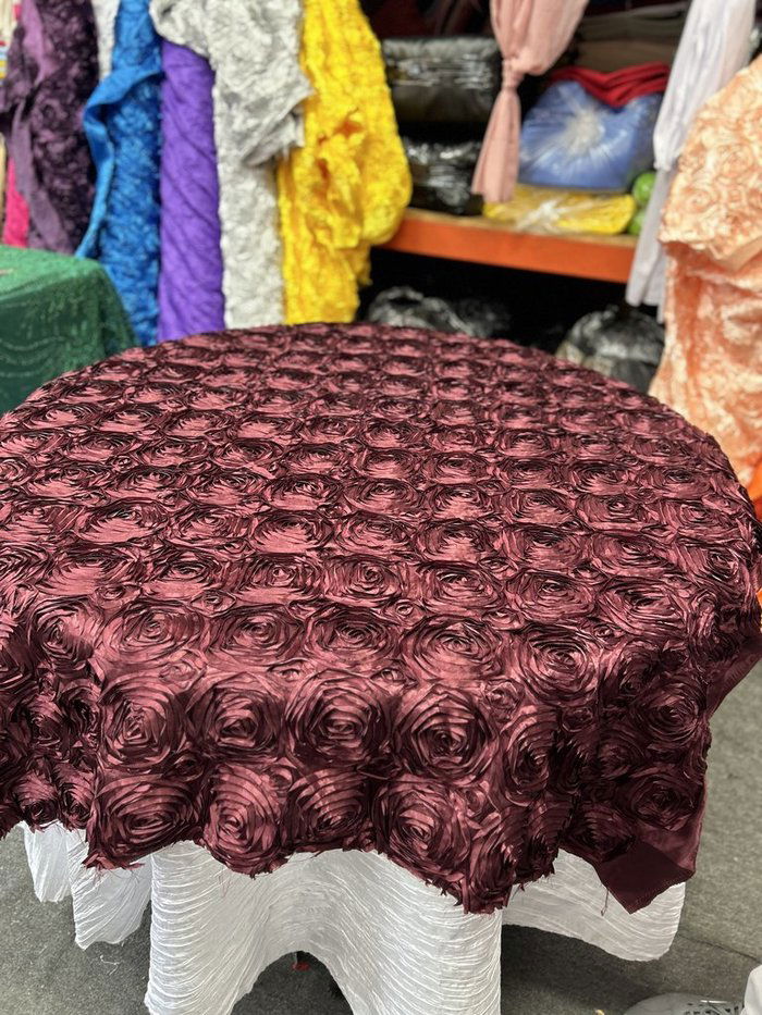Table Overlay Rose Satin - 55 X 55 inches Square - New Star Fabrics