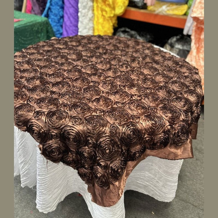 Table Overlay Rose Satin - 55 X 55 inches Square - New Star Fabrics