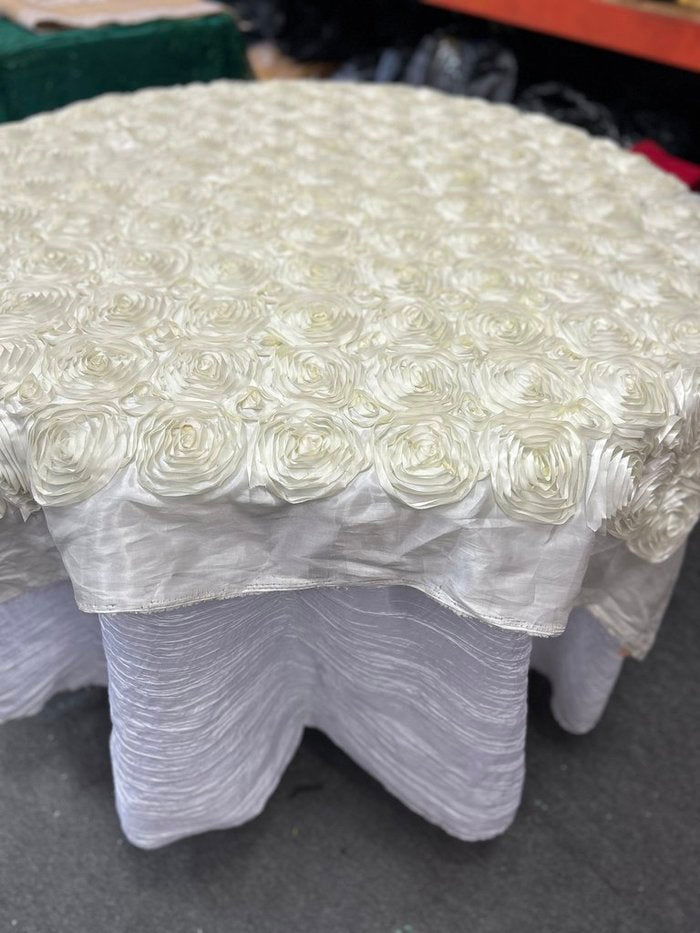 Table Overlay Rose Satin - 55 X 55 inches Square - New Star Fabrics