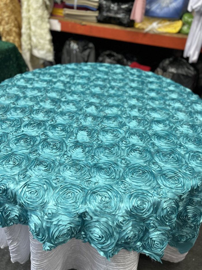 Table Overlay Rose Satin - 55 X 55 inches Square - New Star Fabrics