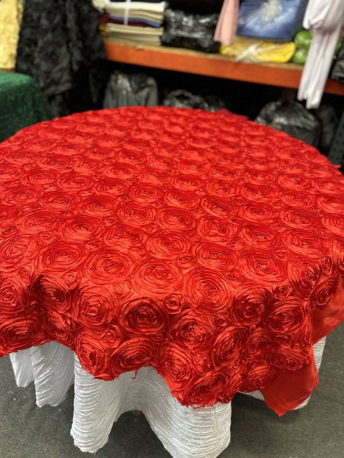 Table Overlay Rose Satin - 55 X 55 inches Square - New Star Fabrics