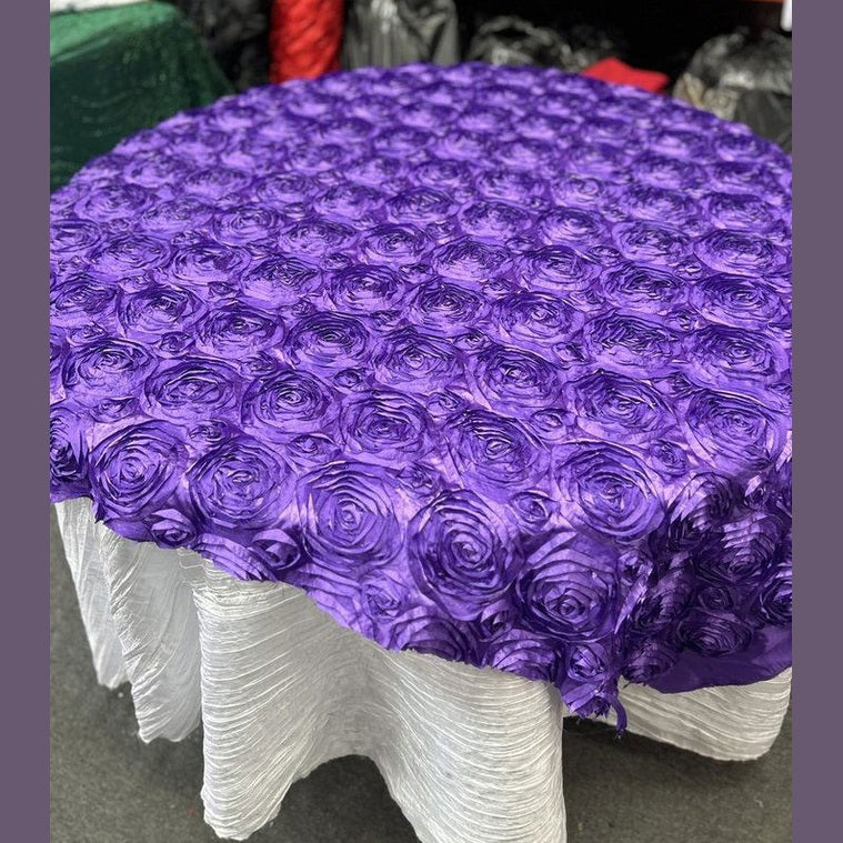 Table Overlay Rose Satin - 55 X 55 inches Square - New Star Fabrics