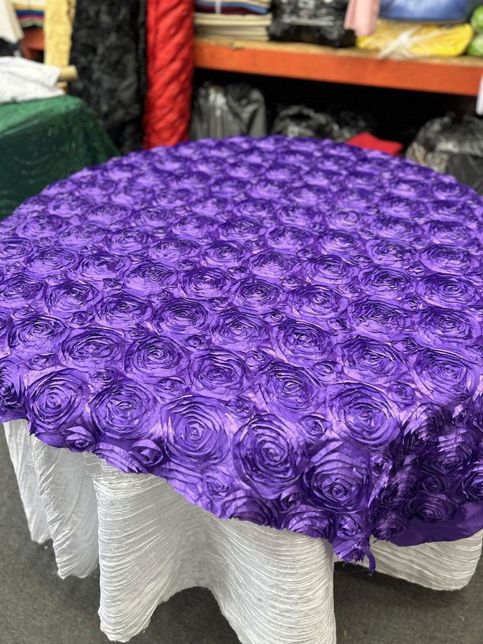 Table Overlay Rose Satin - 55 X 55 inches Square - New Star Fabrics