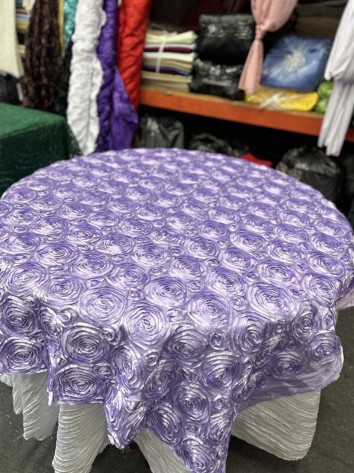Table Overlay Rose Satin - 55 X 55 inches Square - New Star Fabrics