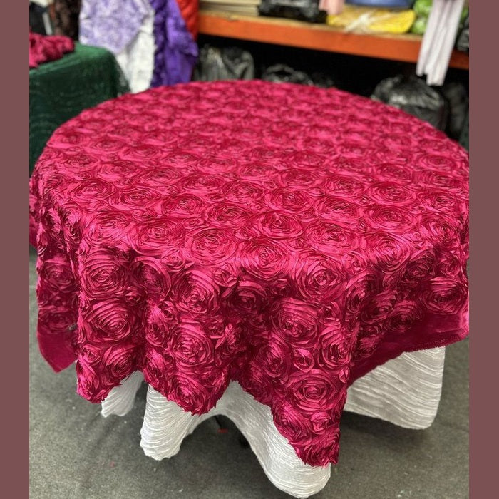Table Overlay Rose Satin - 55 X 55 inches Square - New Star Fabrics