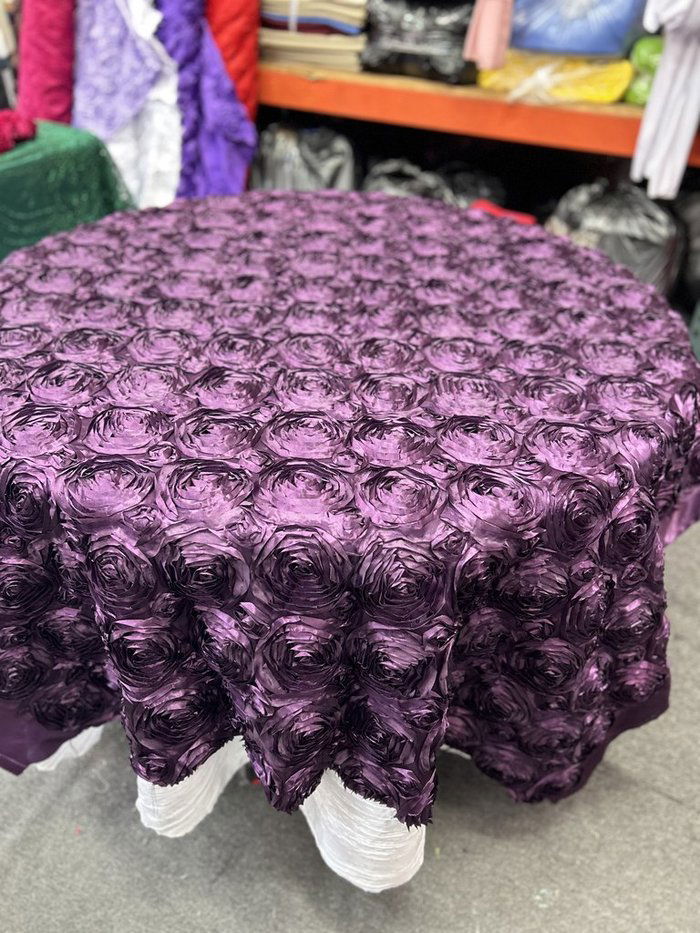 Table Overlay Rose Satin - 55 X 55 inches Square - New Star Fabrics