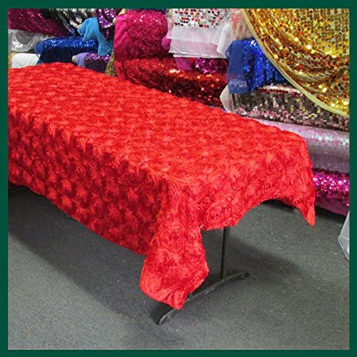 Tablecloth Rosette Satin Rectangle 55 X 108 inches - New Star Fabrics