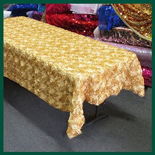 Tablecloth Rosette Satin Rectangle 55 X 108 inches - New Star Fabrics