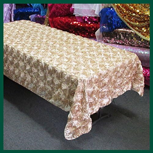 Tablecloth Rosette Satin Rectangle 55 X 108 inches - New Star Fabrics