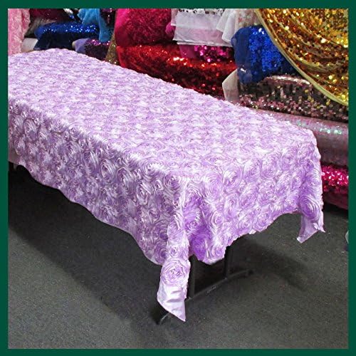 Tablecloth Rosette Satin Rectangle 55 X 108 inches - New Star Fabrics