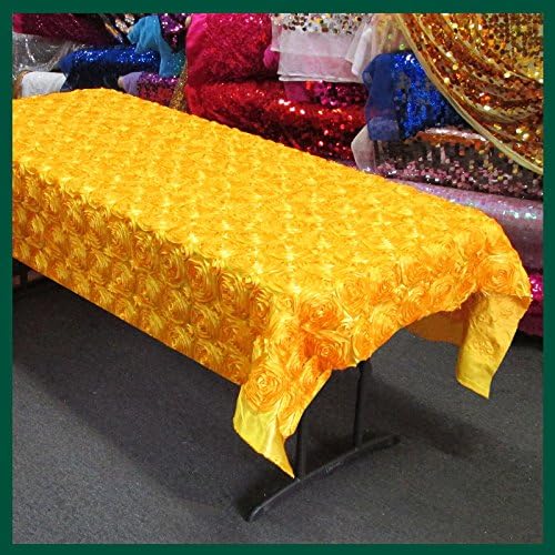 Tablecloth Rosette Satin Rectangle 55 X 108 inches - New Star Fabrics
