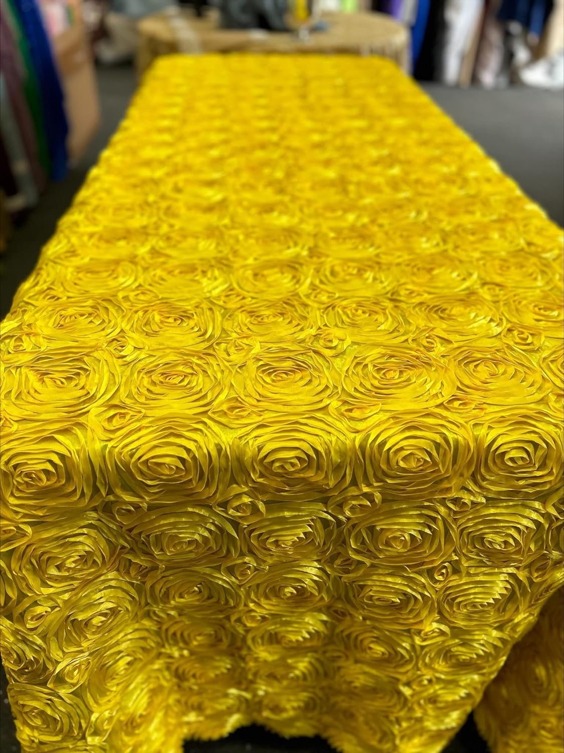 Tablecloth Rosette Satin Rectangle 55 X 108 inches - New Star Fabrics
