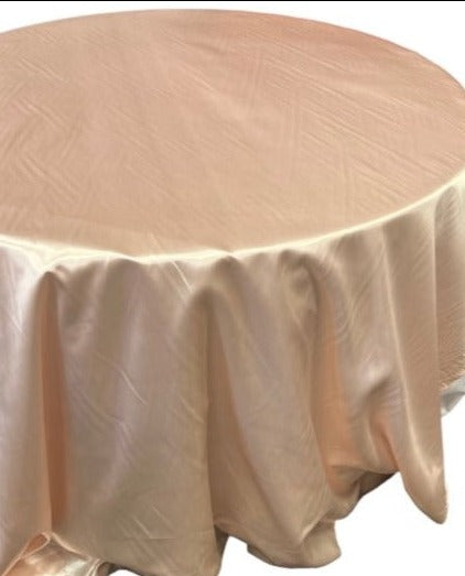 Bridal Satin Round Polyester Tablecloth - 120 Inch Linen