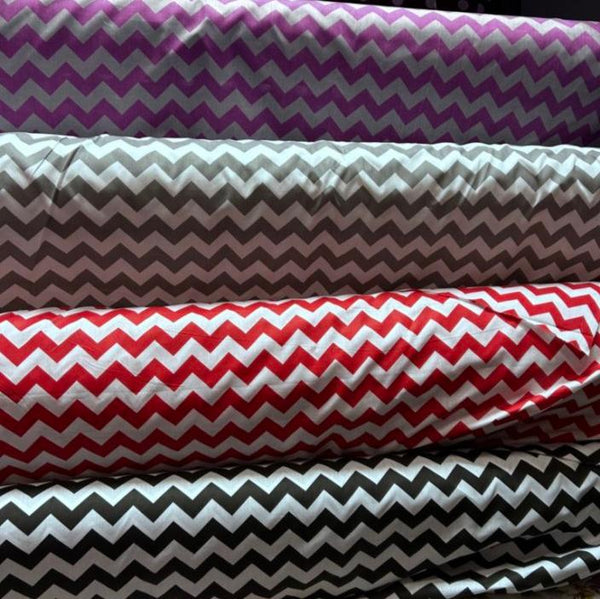 Zigzag print Poly Cotton Fabric  by the yard 58 inched - New Star Fabrics