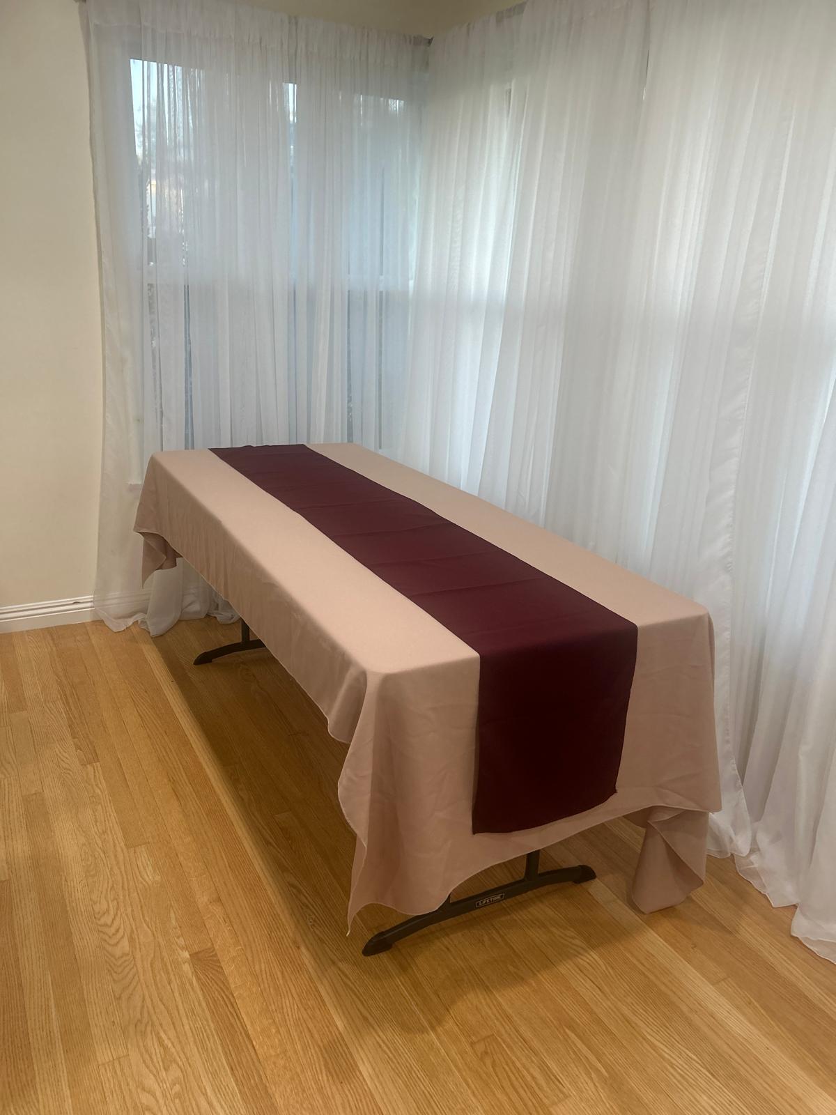 Poly Poplin Table Runners 14 by 108 inch