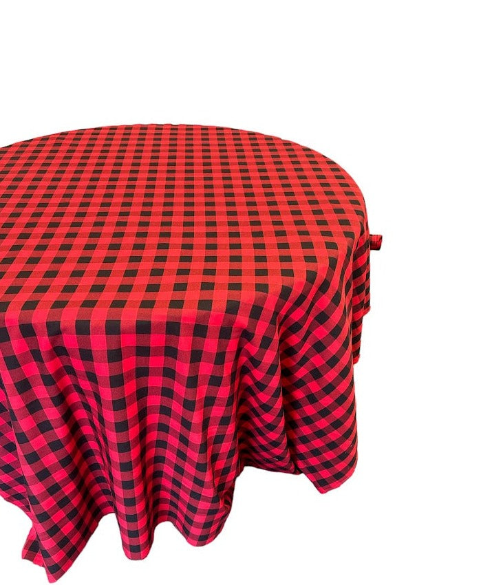 Checkered Plaid Round Tablecloth 120 inches