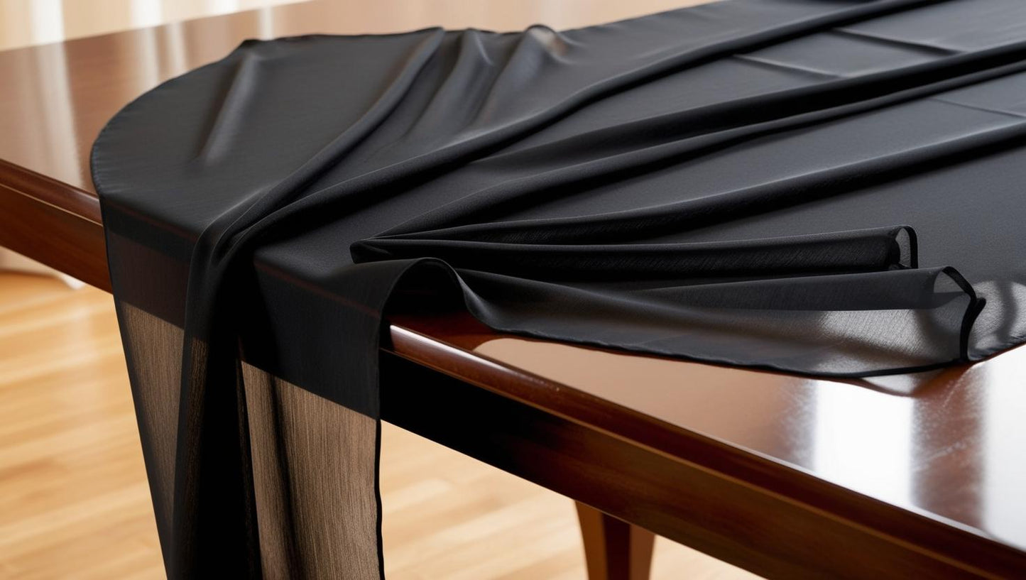 50 Yards – 60” Wide Black Chiffon Fabric Roll | Draping, Curtains, Dresses & Event Décor