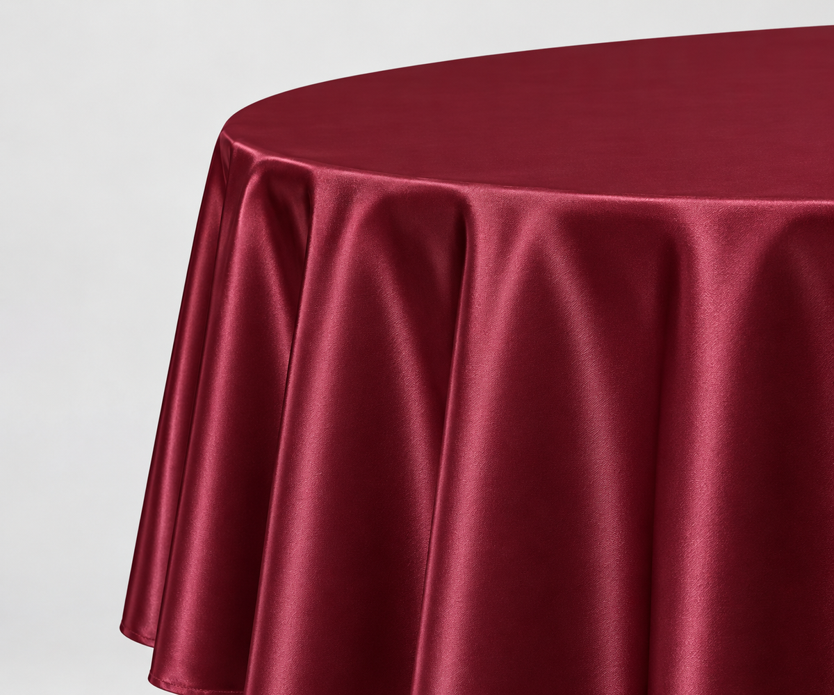 Bridal Satin 120-Inch Round Polyester Tablecloth – Made in USA