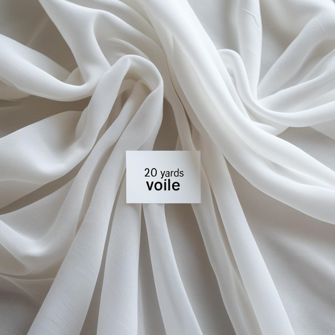 20 yards-120” Wide White Voile Fabric for Backdrops