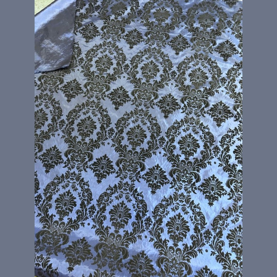 Flocked Damask Taffeta Fabric